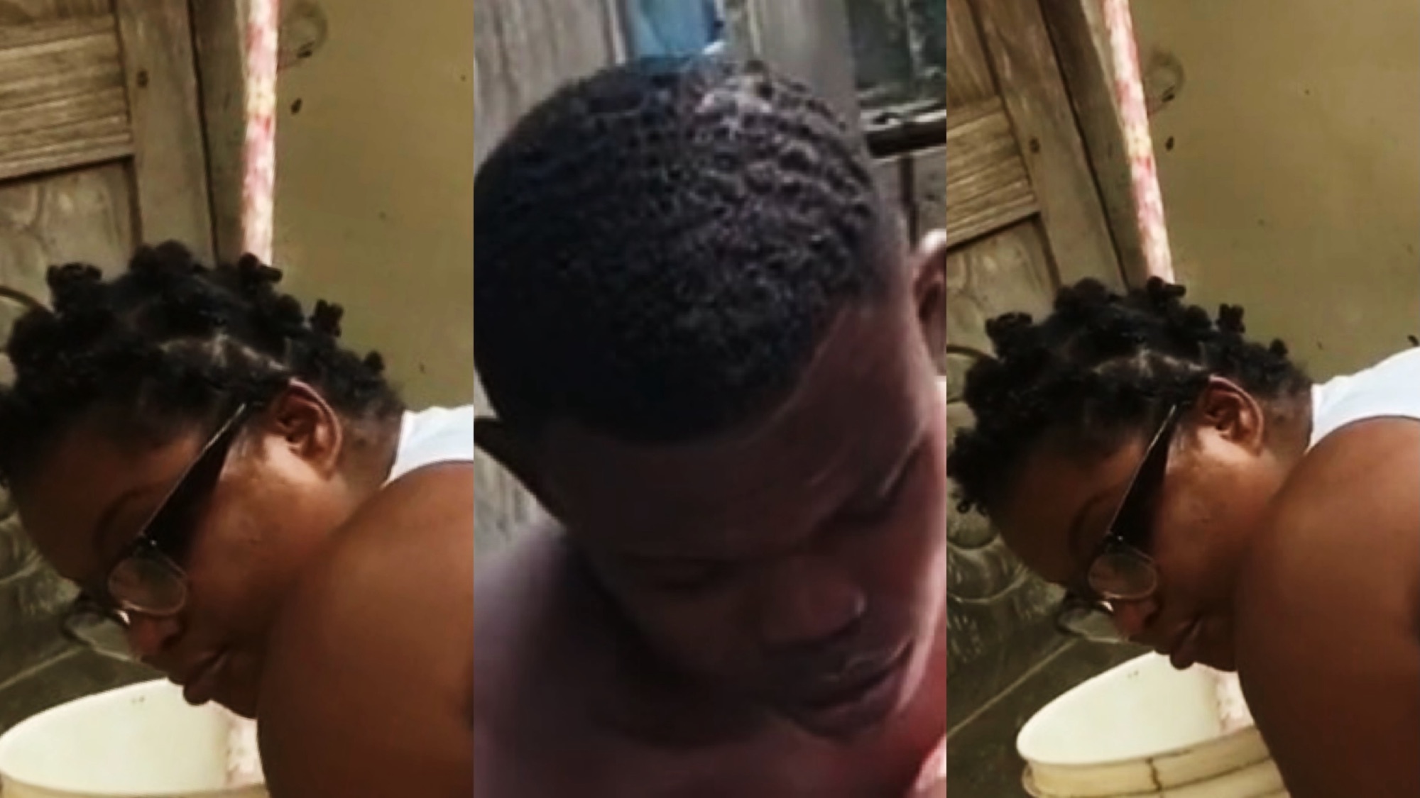 The master with female apprentice at the backyard video