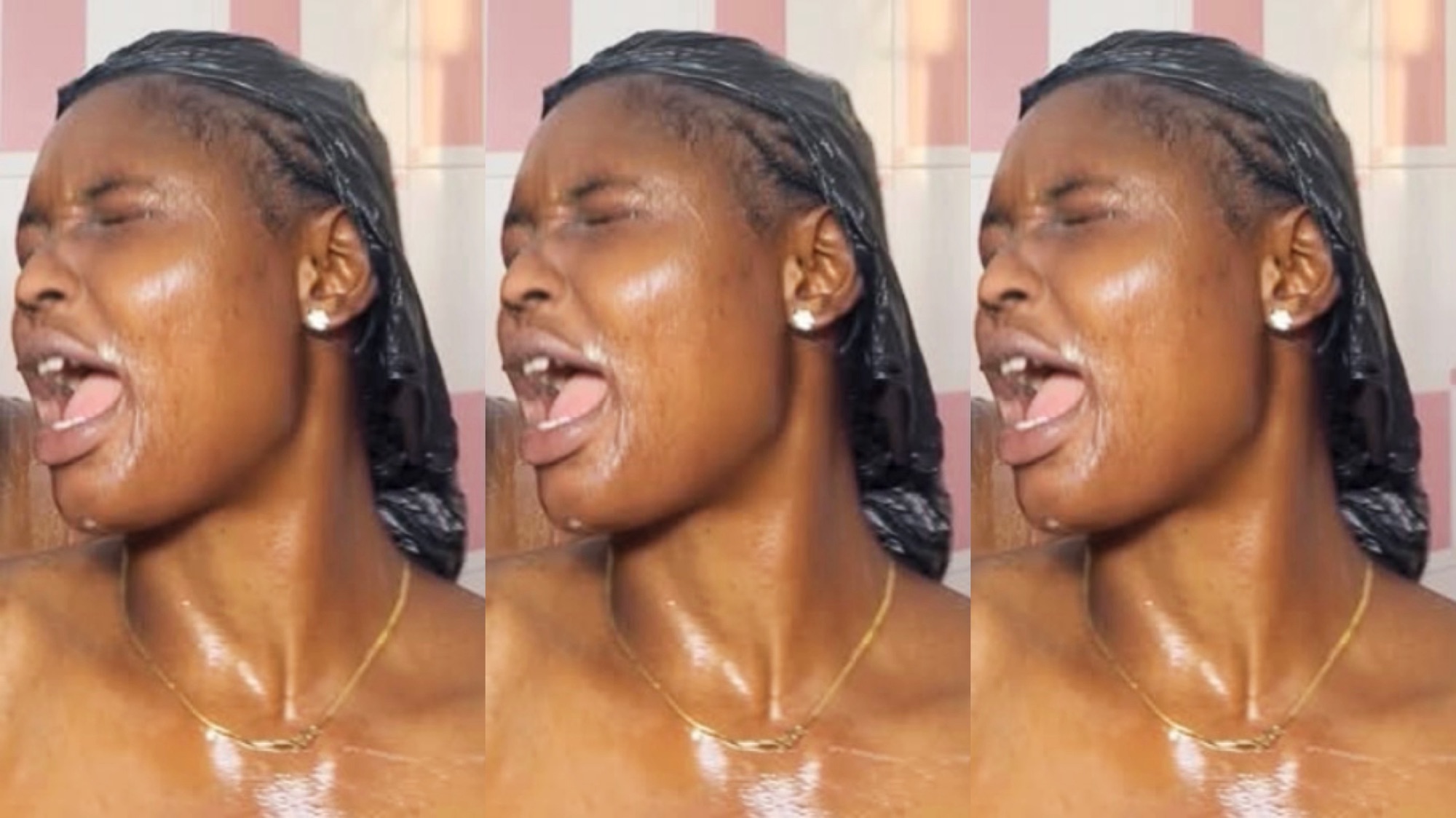 It happened quickly in the bathroom and the video is interesting